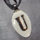 U INITIAL MONGRAM Spoon Pendant / Necklace   Upcycle