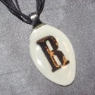 R INITIAL MONGRAM Spoon Pendant / Necklace   Upcycle