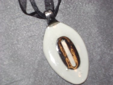 O INITIAL MONGRAM Spoon Pendant / Necklace   Upcycle