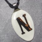 N INITIAL MONGRAM Spoon Pendant / Necklace   Upcycle