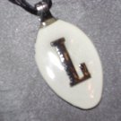 L INITIAL MONGRAM Spoon Pendant / Necklace   Upcycle