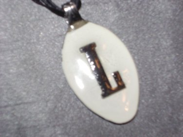 L INITIAL MONGRAM Spoon Pendant / Necklace   Upcycle