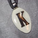 K INITIAL MONGRAM Spoon Pendant / Necklace   Upcycle
