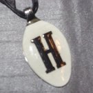 H INITIAL MONGRAM Spoon Pendant / Necklace   Upcycle