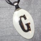G INITIAL MONGRAM Spoon Pendant / Necklace   Upcycle