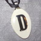 D INITIAL MONGRAM Spoon Pendant / Necklace   Upcycle