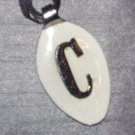 C INITIAL MONGRAM Spoon Pendant / Necklace   Upcycle