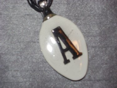 A INITIAL MONGRAM Spoon Pendant / Necklace   Upcycle