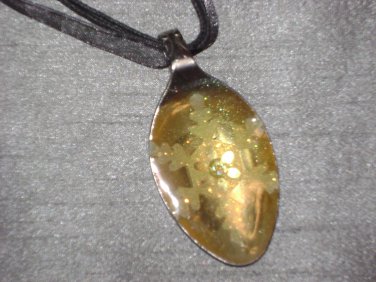 SNOWFLAKE Spoon Pendant / Necklace   Upcycle