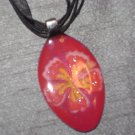 TROPICAL FLOWER Spoon Pendant / Necklace   Upcycle