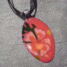 TROPICAL FLOWER Spoon Pendant / Necklace   Upcycle