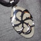 BLACK WHITE SCROLL Spoon Pendant / Necklace   Upcycle