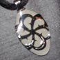 BLACK WHITE SCROLL Spoon Pendant / Necklace   Upcycle