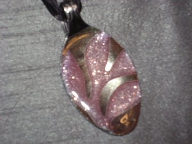 PURPLE SCROLL Spoon Pendant / Necklace   Upcycle