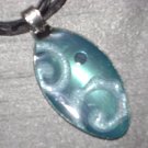 AQUA SCROLL Spoon Pendant / Necklace   Upcycle