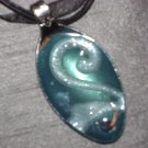 AQUA SCROLL Spoon Pendant / Necklace   Upcycle