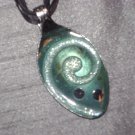 AQUA SCROLL Spoon Pendant / Necklace   Upcycle