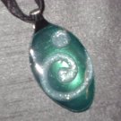 AQUA SCROLL Spoon Pendant / Necklace   Upcycle