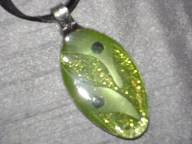 GREEN SCROLL Spoon Pendant / Necklace   Upcycle