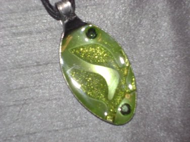 GREEN SCROLL Spoon Pendant / Necklace   Upcycle