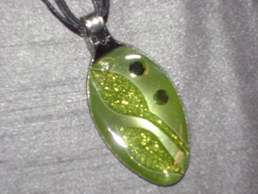 GREEN SCROLL Spoon Pendant / Necklace   Upcycle