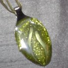 GREEN SCROLL Spoon Pendant / Necklace   Upcycle