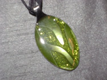 GREEN SCROLL Spoon Pendant / Necklace   Upcycle