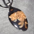 LEOPARD CHEETAH Spoon Pendant / Necklace   Upcycle