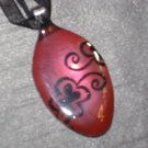 PINK SCROLL Spoon Pendant / Necklace   Upcycle