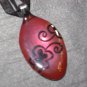 PINK SCROLL Spoon Pendant / Necklace   Upcycle