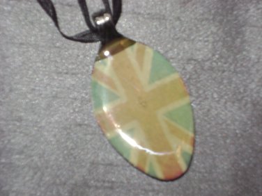 UK FLAG BRITISH Spoon Pendant / Necklace   Upcycle