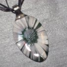 BLACK WHITE DAISY Spoon Pendant / Necklace   Upcycle