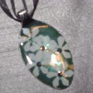 FLORAL BOUQUET BLUE Spoon Pendant / Necklace   Upcycle