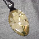 FLORAL BOUQUET CREAM Spoon Pendant / Necklace   Upcycle