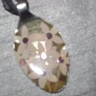 FLORAL BOUQUET PURPLE Spoon Pendant / Necklace   Upcycle