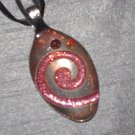 PINK PURPLE SCROLL Spoon Pendant / Necklace   Upcycle
