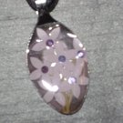 FLORAL BOUQUET PURPLE Spoon Pendant / Necklace   Upcycle