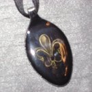 FLEUR DE LIS Spoon Pendant / Necklace   Upcycle