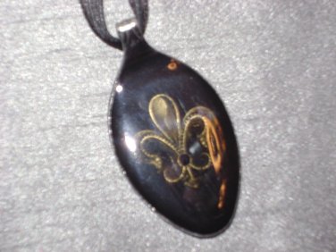 FLEUR DE LIS Spoon Pendant / Necklace   Upcycle