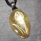 TULIP FLORAL Spoon Pendant / Necklace   Upcycle