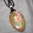 FLOWER FLORAL Spoon Pendant / Necklace   Upcycle