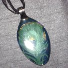 PEACOCK FEATHER Spoon Pendant / Necklace   Upcycle