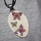 CREAM FLORAL BOUQUET Spoon Pendant / Necklace   Upcycle
