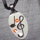 MUSIC NOTES Spoon Pendant / Necklace   Upcycle