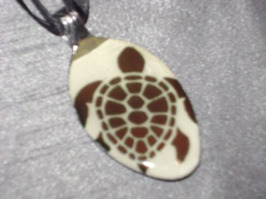 SEA TURTLE Spoon Pendant / Necklace   Upcycle
