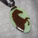 HORSE BLACK Spoon Pendant / Necklace   Upcycle