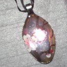 CHERRY BLOSSOMS Spoon Pendant / Necklace   Upcycle