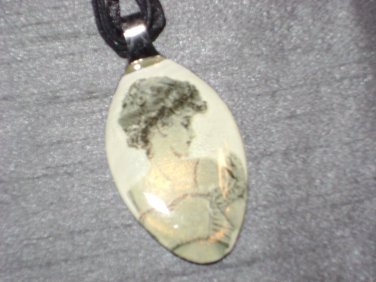 VINTAGE ANTIQUE LADY Spoon Pendant / Necklace   Upcycle