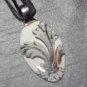 BLACK WHITE SCROLL Spoon Pendant / Necklace   Upcycle