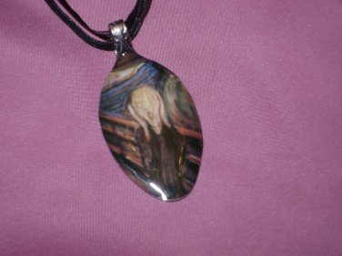 EDVARD MUNCH THE SCREAM Spoon Pendant / Necklace   Upcycle